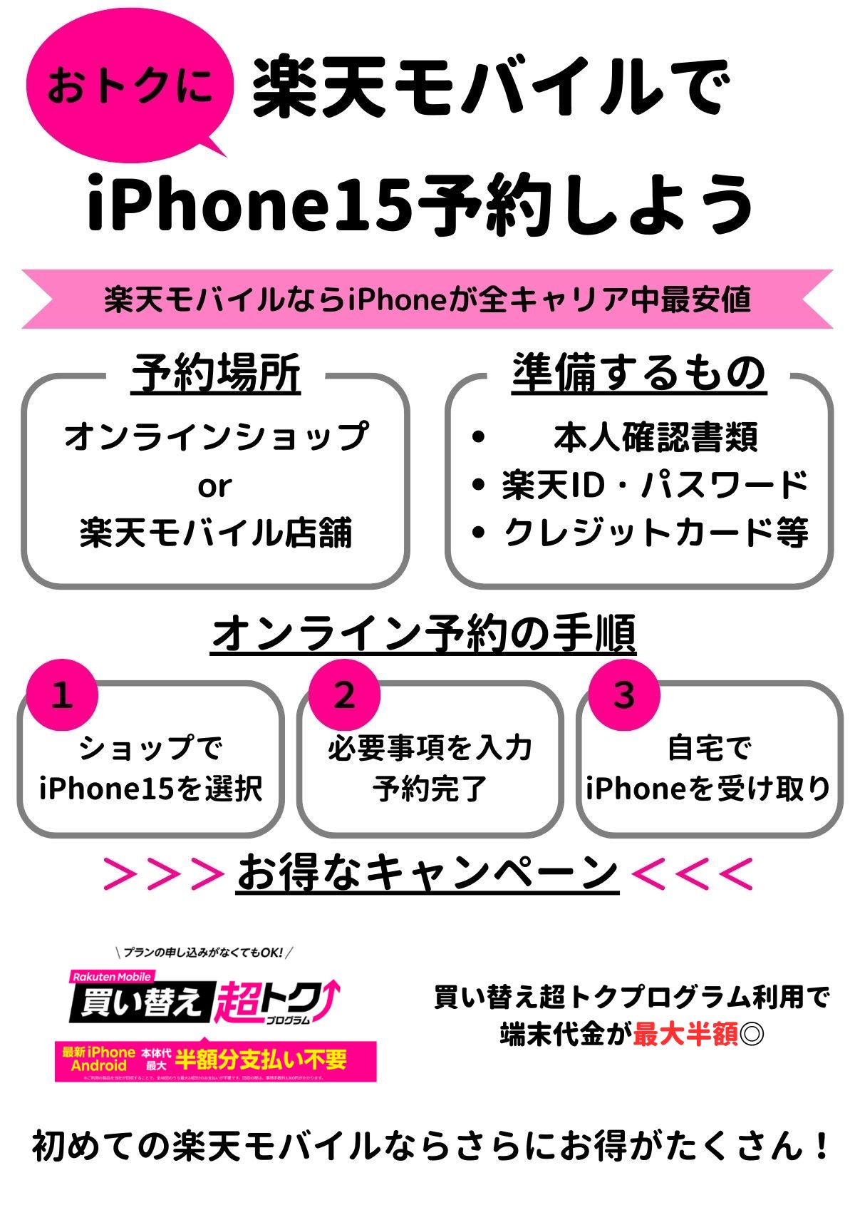 iPhone15 楽天　予約