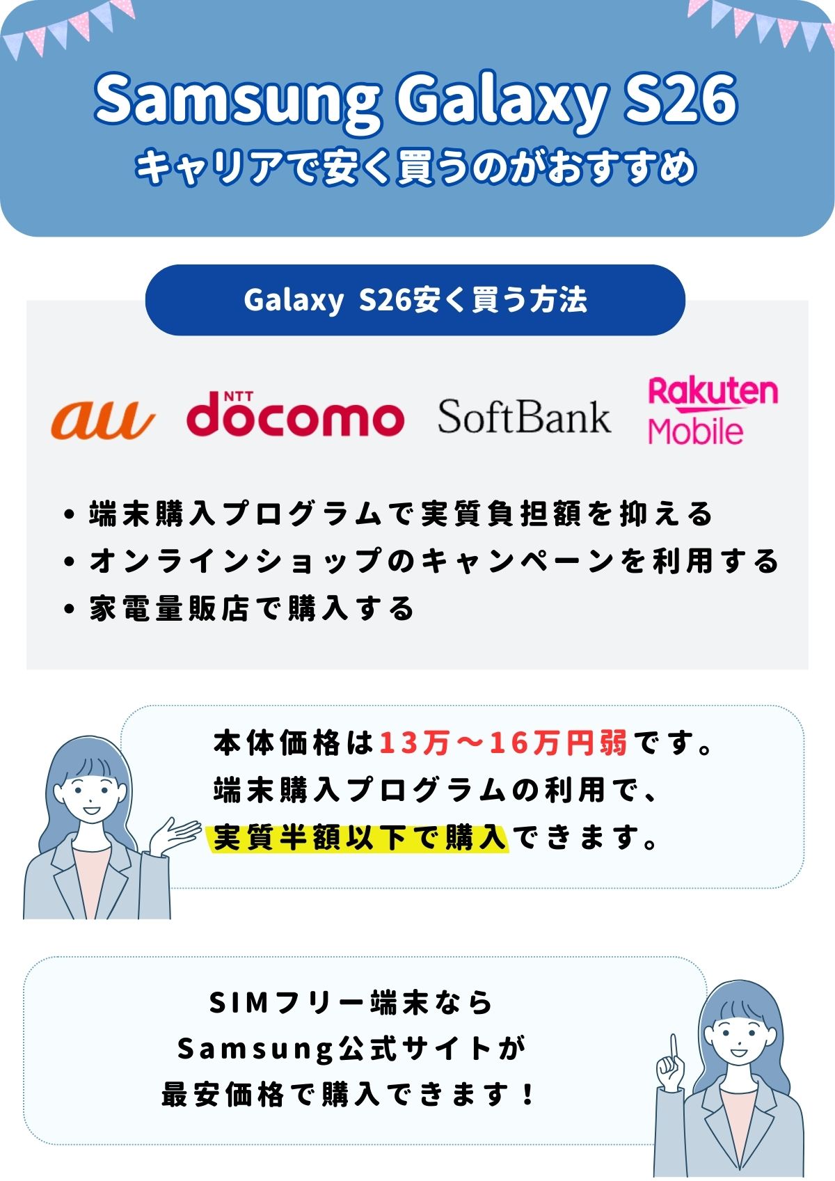 Samsung Galaxy S26 安く買う方法