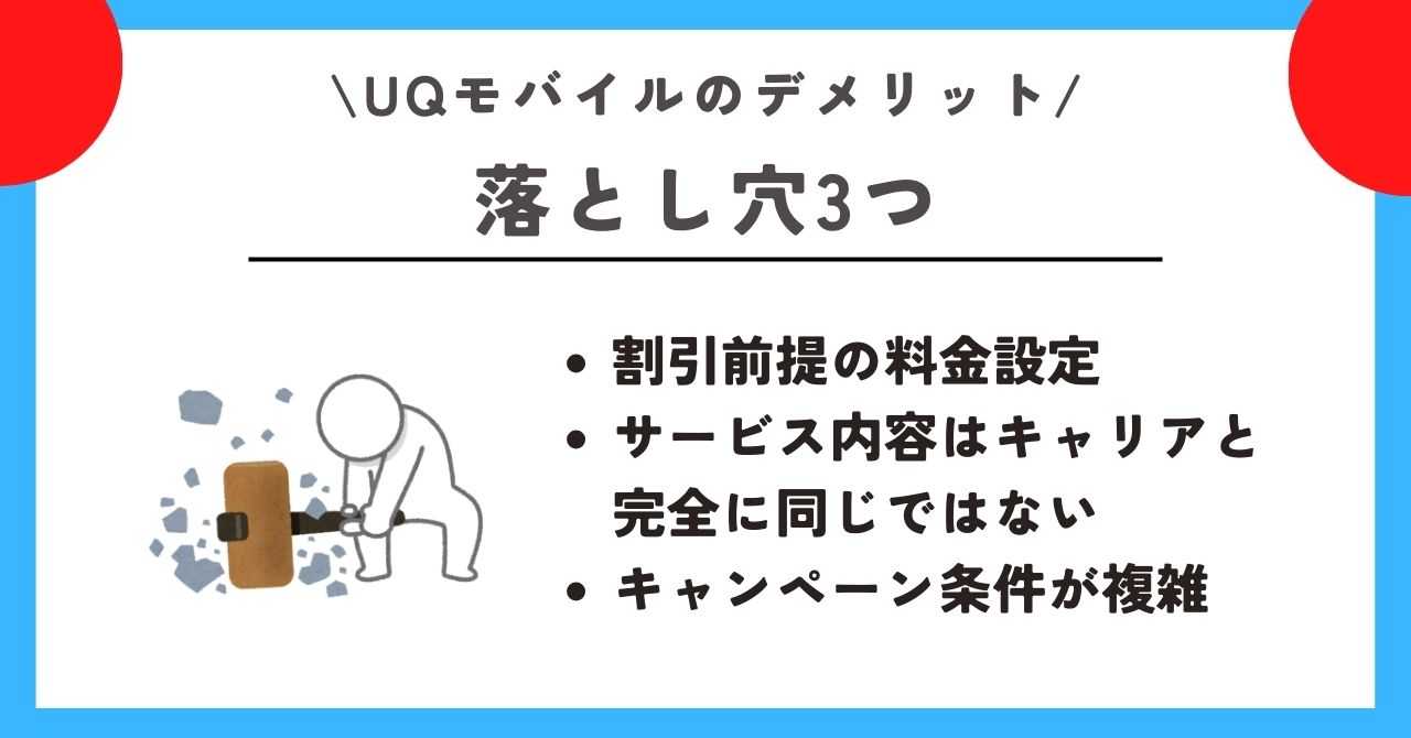 UQモバイル　デメリット 