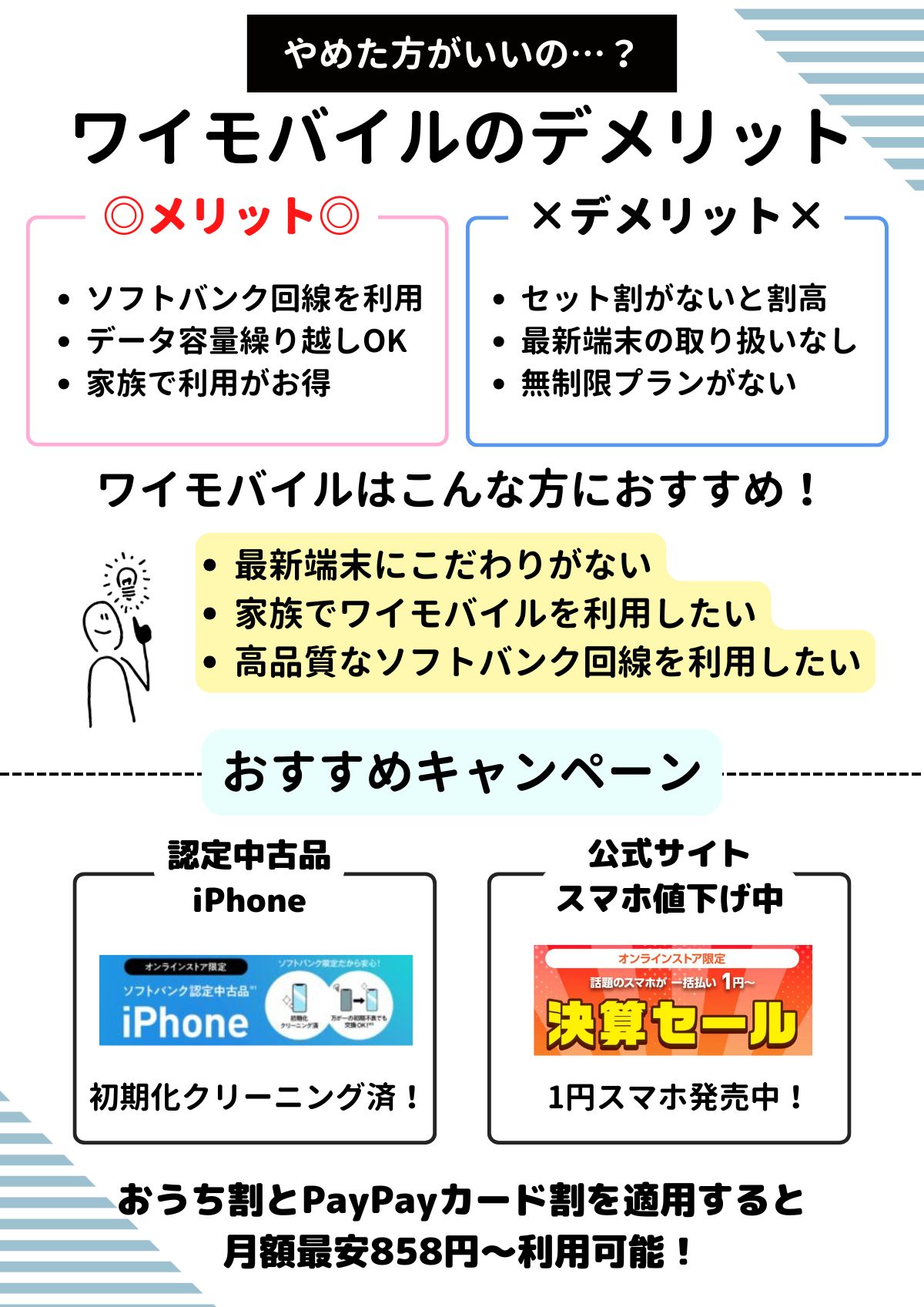 ワイモバイル デメリット